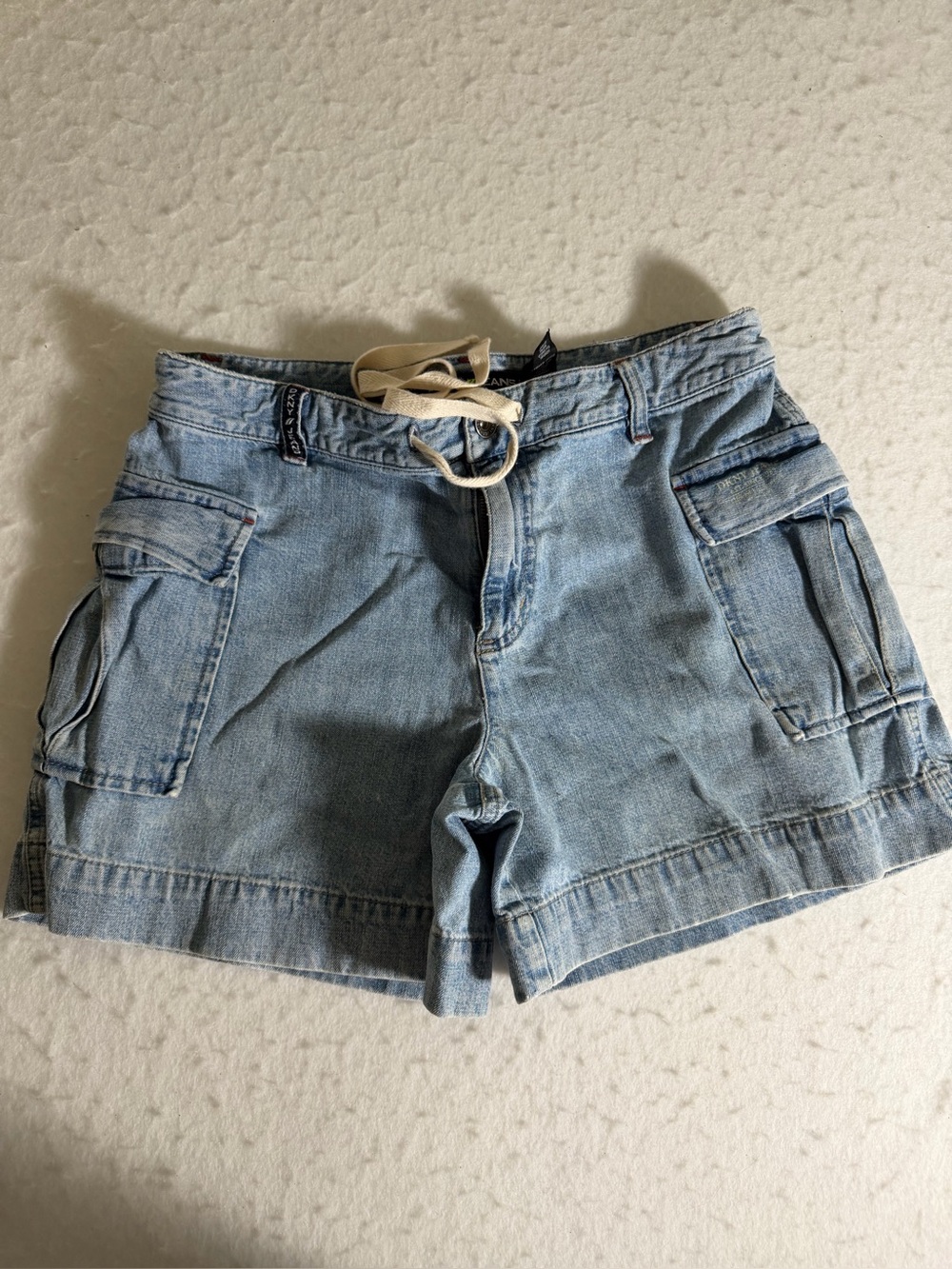 DKNY Light Blue Denim Cargo Shorts
